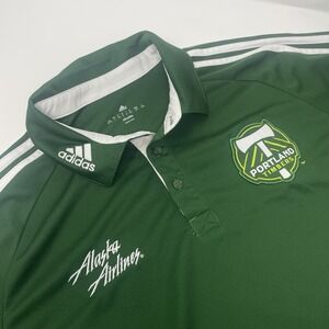 ADIDAS CLIMALITE PORTLAND TIMBERS SOCCER FOOTBALL POLO SHIRT LARGE GREEN